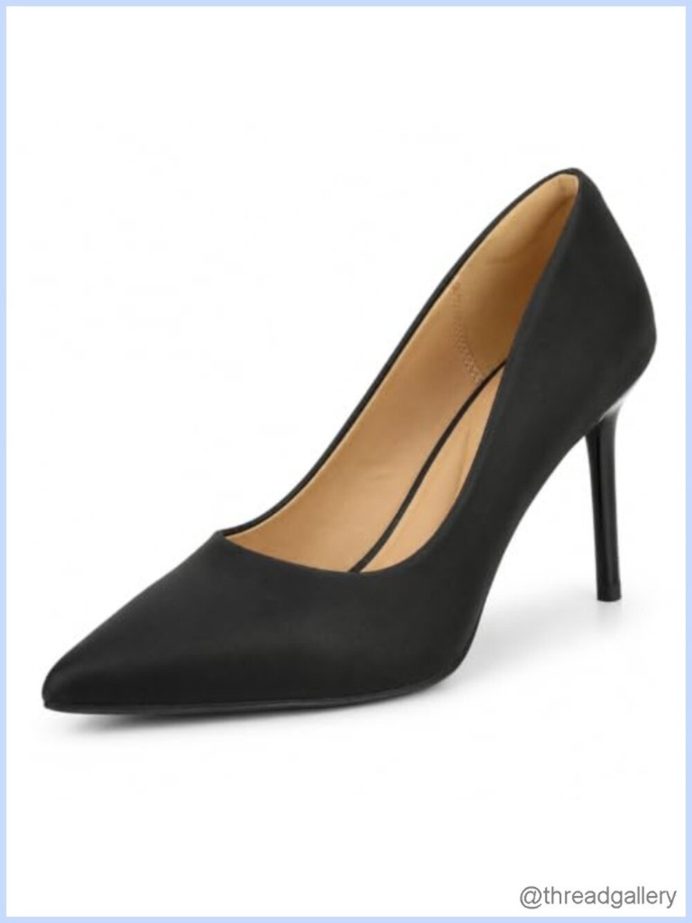 Pointed Toe Pumps Women 3.3-Inch Stiletto Heel Faux Leather Formal